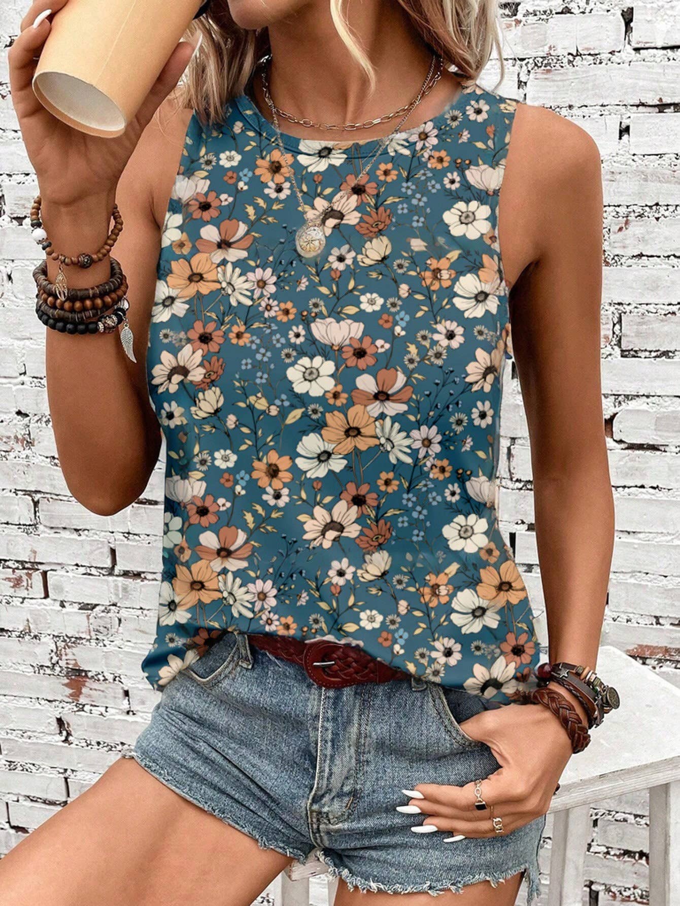 Women’s Round Neck Tank Top RCJY04974