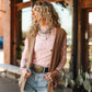 LARIAT Shirt LACE L/S *DUSTY ROSE mesh top