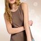 Shirts Women’s Basic Ribbed Knit Longline Tank Top JDT7724