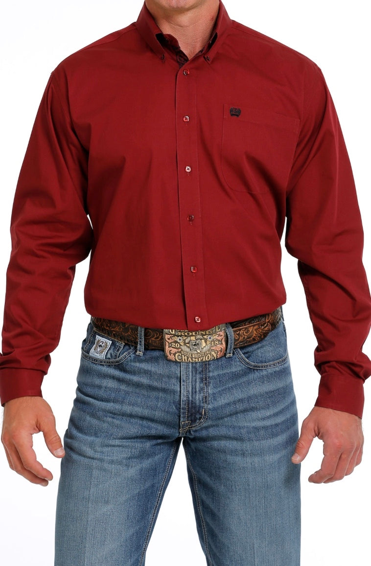 Shirt Men’s Cinch Long Sleeve Red MTW1105625