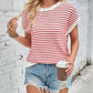 Knit Striped Batwing Sleeve Sweater SW1275