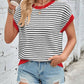 Knit Striped Batwing Sleeve Sweater SW1275