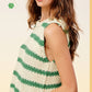 MCS3584-Classic Chunky Striped Sleeveless Sweater Top