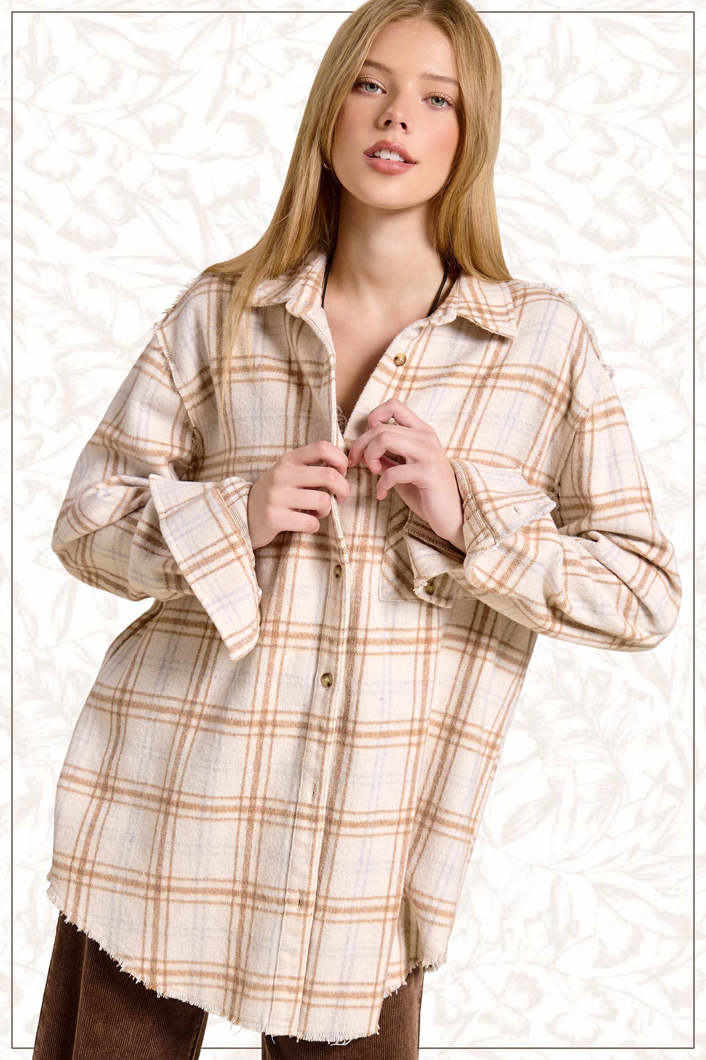 Outerwear Women’s Mineral Washed Button Down Soft Fabric SRT137