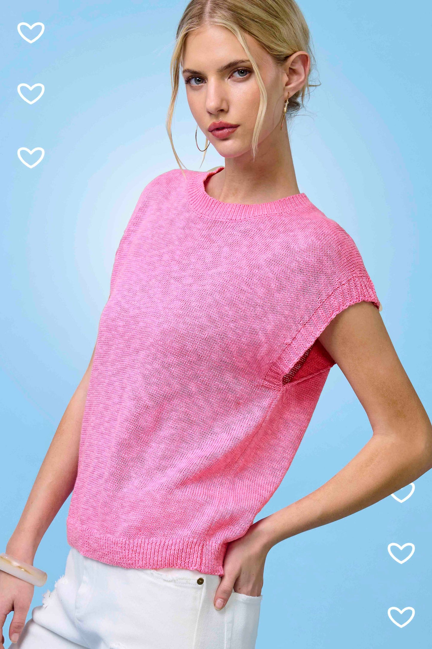 Outerwear Women’s Loose Fit Knit Sweater Vest JCS3598