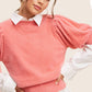 Soft Mohair Puff Short Sleeve Knit Top JCS3554