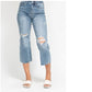 Jeans Women’s Judy Blue High Waisted Destroy Crop Wide Leg 82256