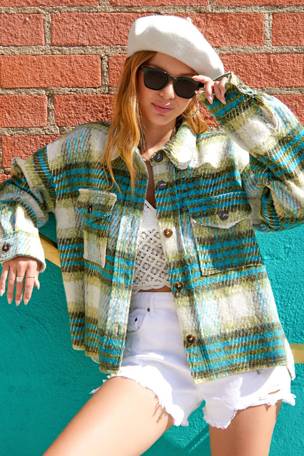 Outerwear Plaid Soft Brushed Button Down Jacket JKT1791