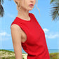 Shirts Women’s-Stretchy Basic Ribbed Sleeveless Crew Neck Tank Top HUT7340