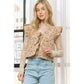 Shirts Women’s FLORAL PRINT VEST JACKET With ARMHOLE RUFFLE JK10401