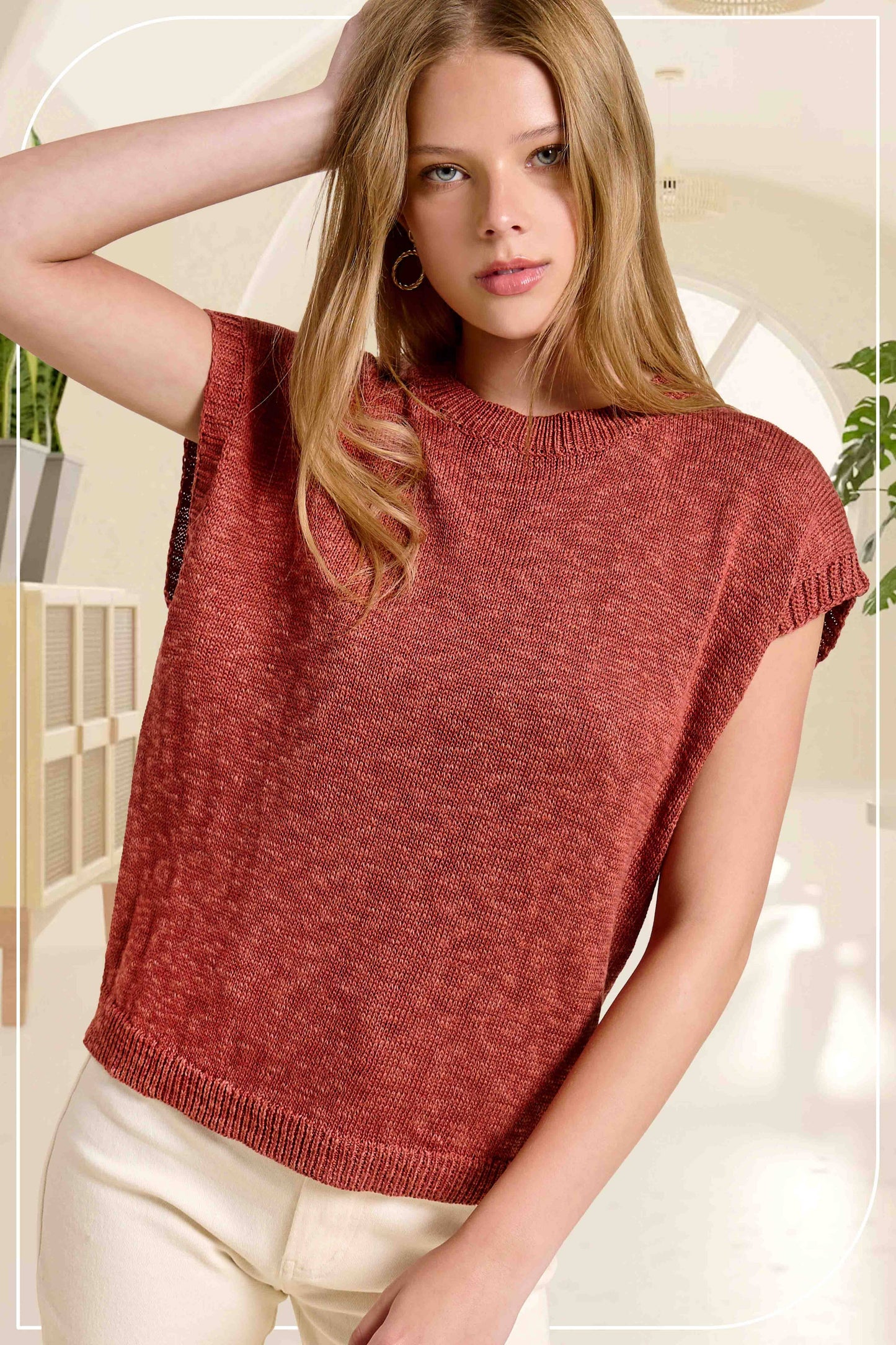 JCS3598- Knit Sweater Vest Outerwear women’s