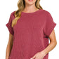 Raised Rib Cap Sleeve Top 8616Y