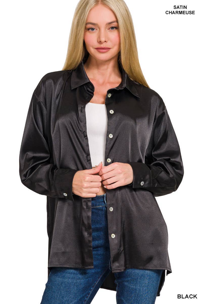 Satin Button Down Shirts 7271D4