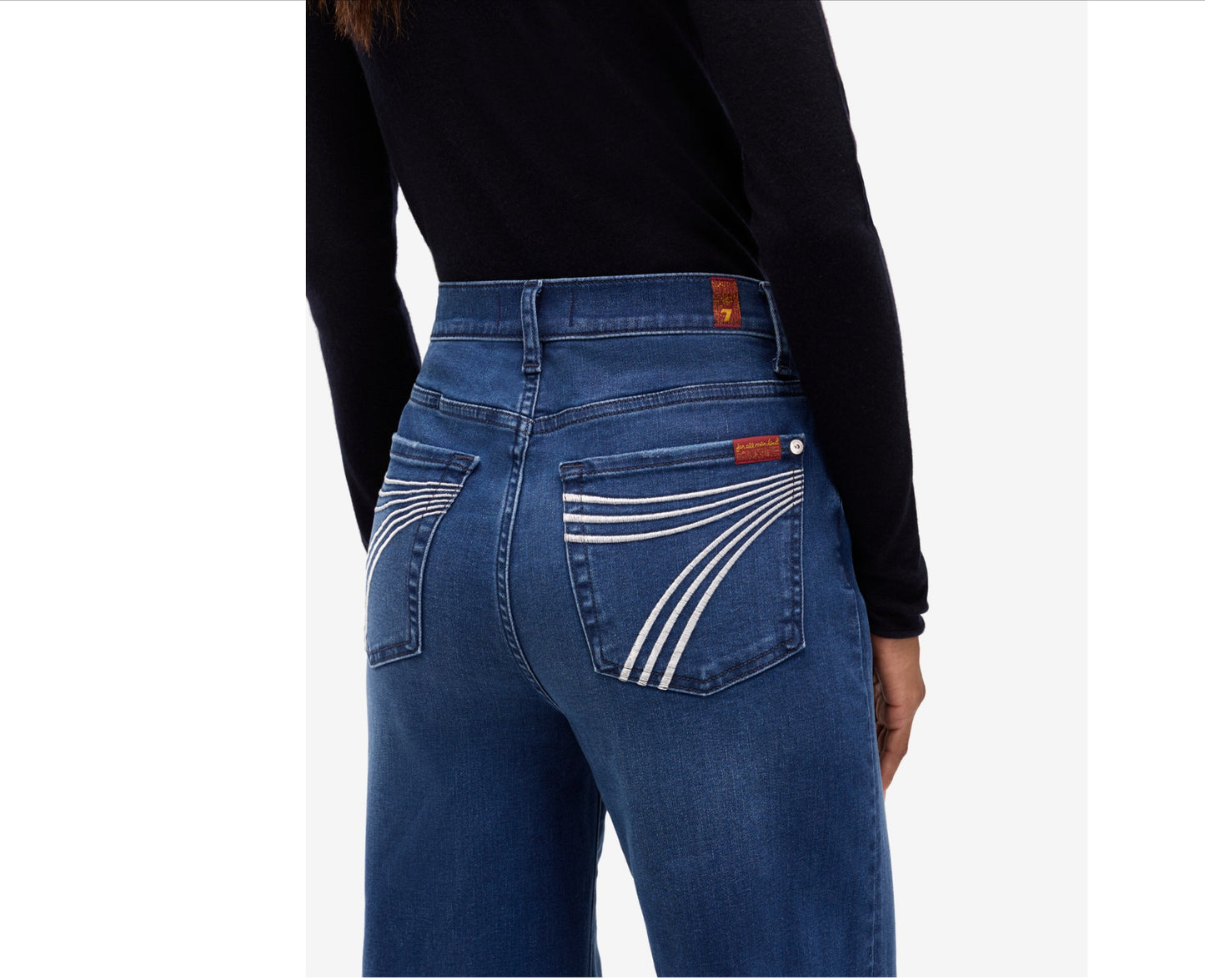 Jeans Women’s Sevens Wide Leg High Rise Jo 7UH00005 1E9 WHITE 7 on pocket (EXCHANGE ONLY)