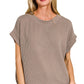 Raised Rib Cap Sleeve Top 8616Y