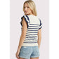 Outerwear Women’s STRIPED RUFFLE SLEEVE SWEATER 55961