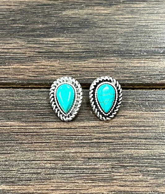 10mm Drop Turquoise Stud Earrings 723046