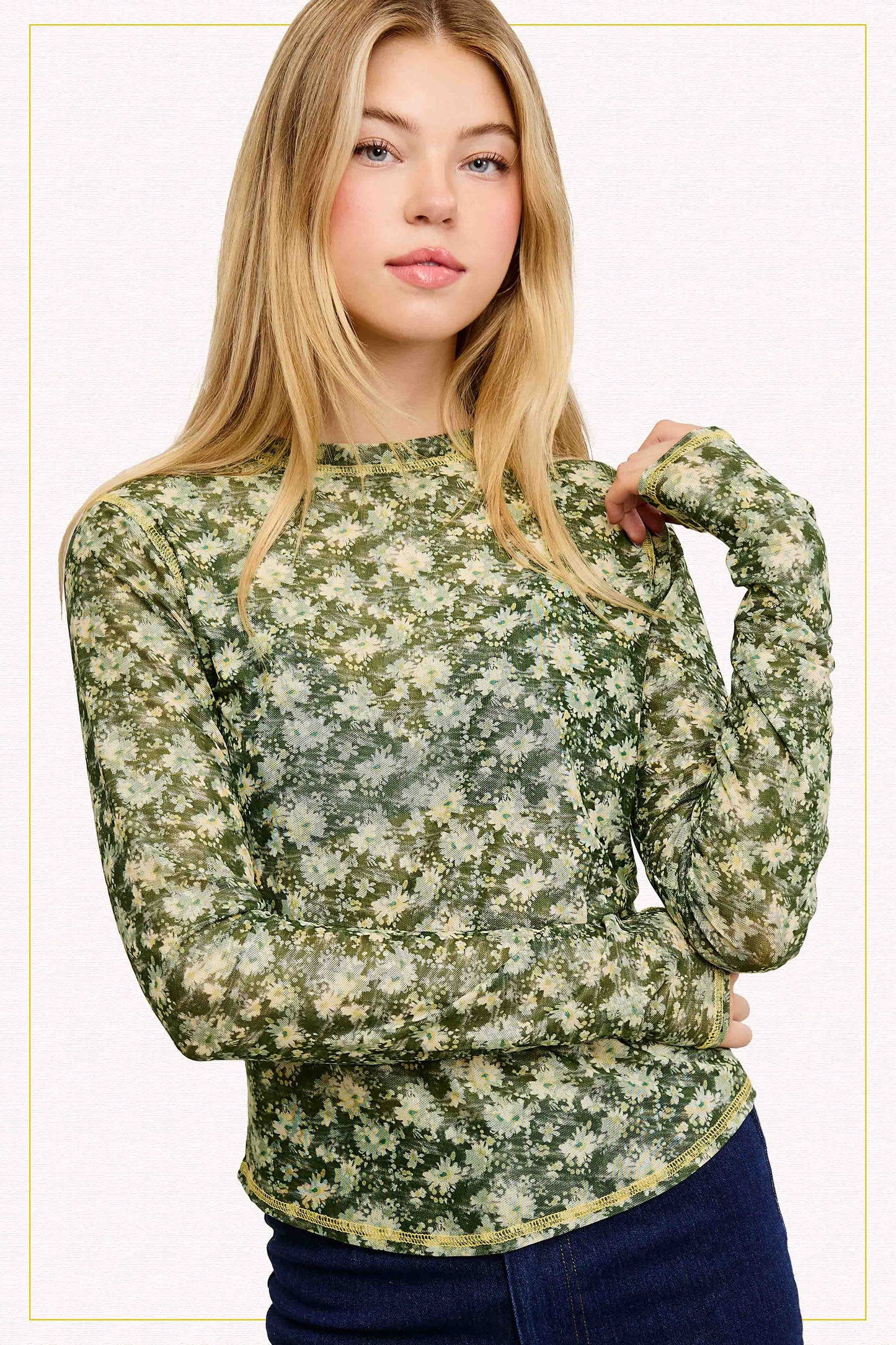 JCT7701-Floral Layer Top