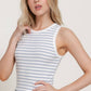 13936 Stripe Cotton Rib Knit Tank Top