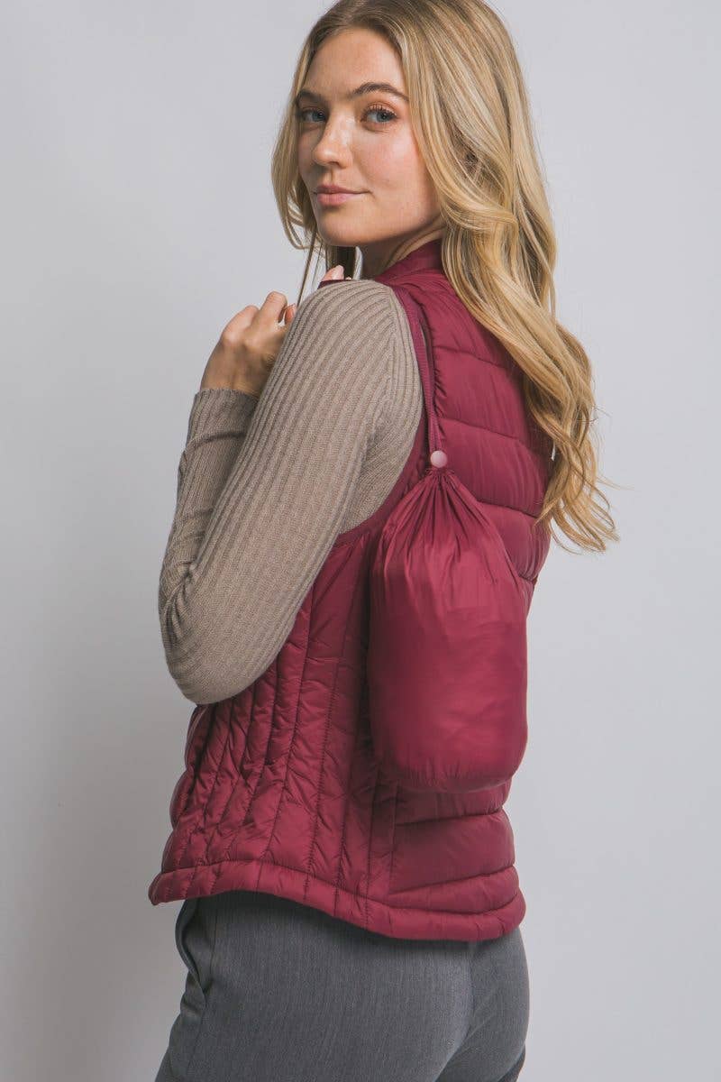 Outerwear Women;s Lightweight Down Packable Puffer Vest V5001