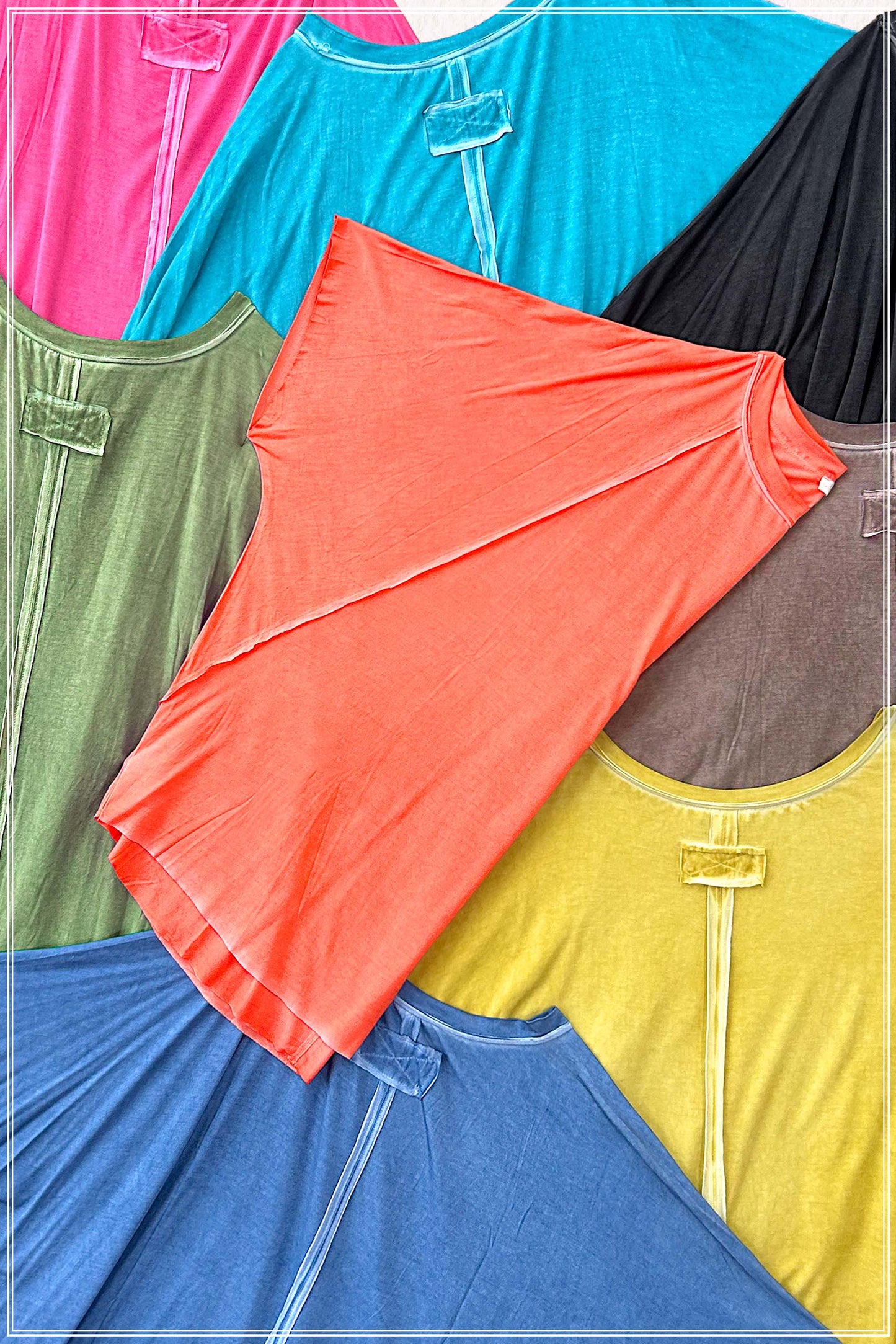 HBT7653 Dyed Fabric Round Neck Batwing Short Sleeve Women’s Shirts