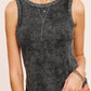 Shirts Women’s HCT7694Mineral Washed Back Patch Detail Breathable Tank Top