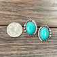 724199, 20mm Oval Turquoise Stud Earrings