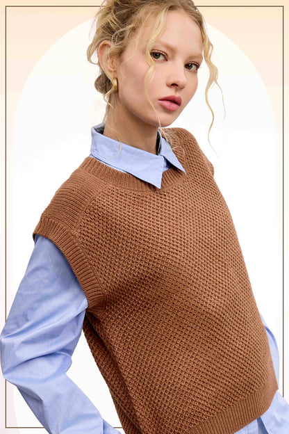 Knit Sweater Vest HDS3602 Outerwear Women’s