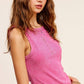 Shirts Women’s HCT7694Mineral Washed Back Patch Detail Breathable Tank Top