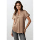 Drop Shoulder Blouse In Crinkle Satin