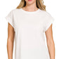 3381 Round Neck Folded Short Sleeve T-shirt CT3381Y