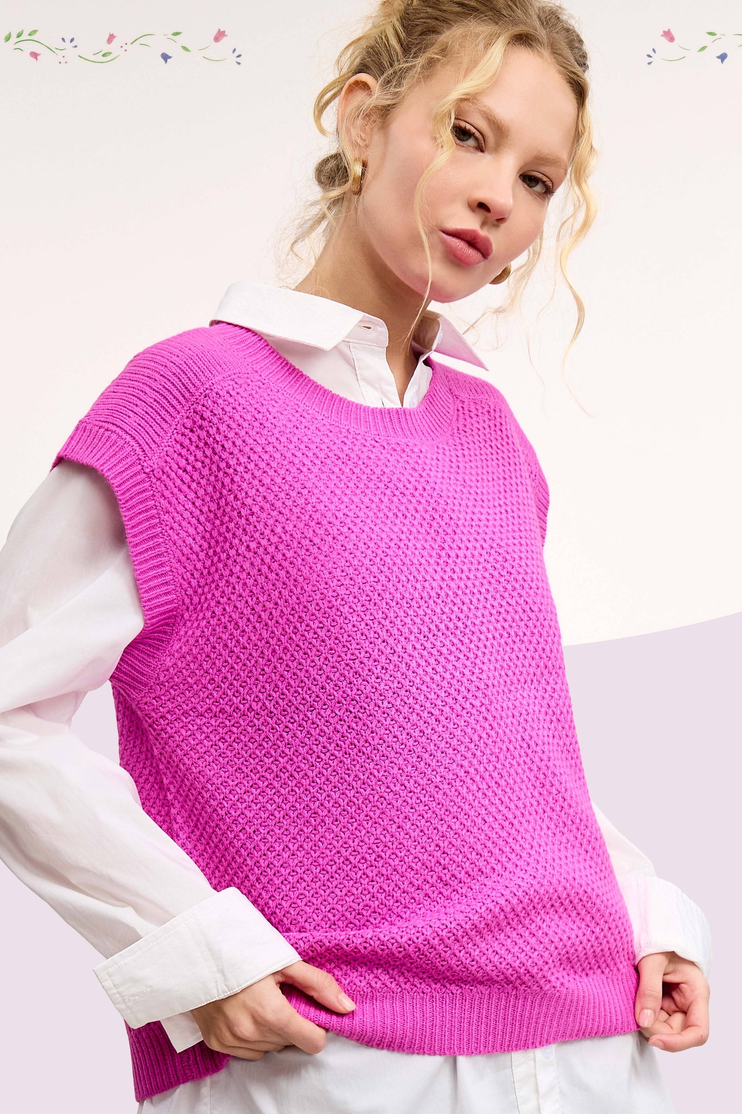 Knit Sweater Vest HDS3602 Outerwear Women’s