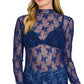 6343 Lace See-through Layering Top
