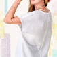 Loose Fit Gauze Fabric Short Sleeve Top HBT7624