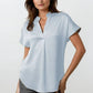 Drop Shoulder Blouse In Crinkle Satin