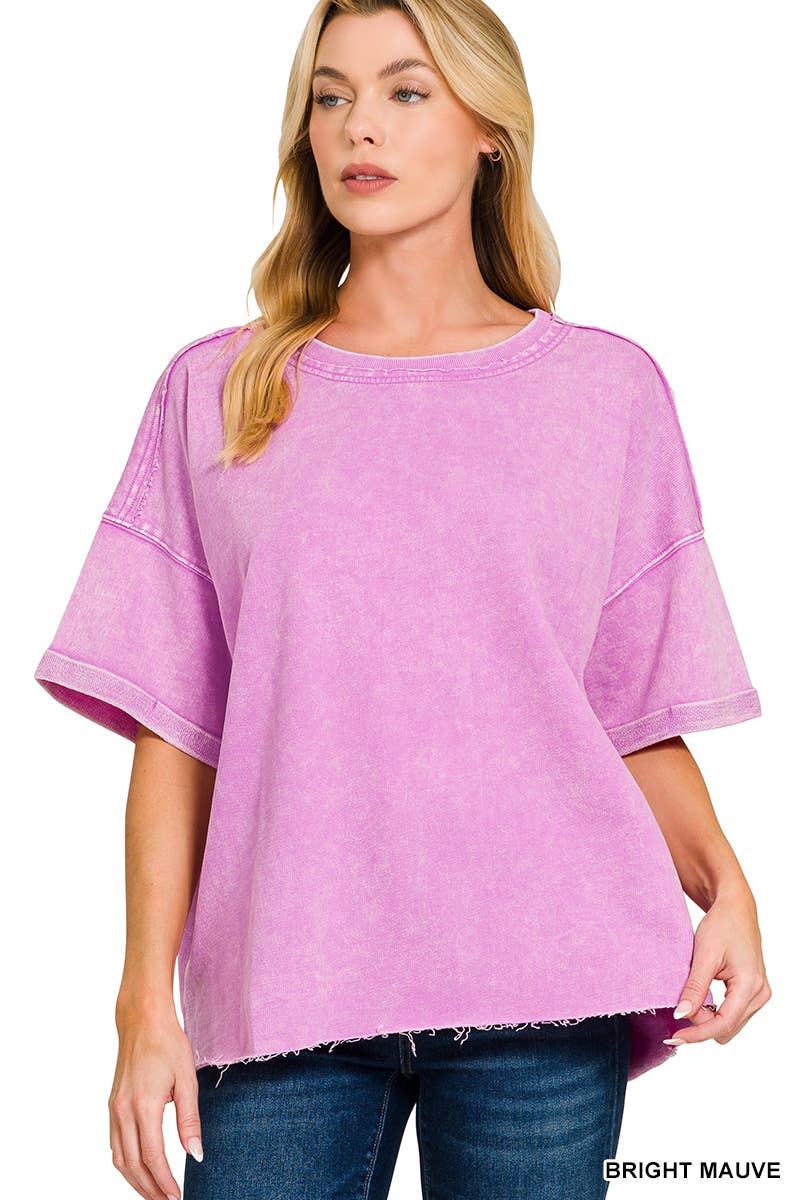 French Terry Acid Washed Tee Shirts 5314A