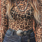 Shirts Women’s Floral Western Mesh Mock Neck Sheer Slim Fit Blouse P1015