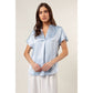 Drop Shoulder Blouse In Crinkle Satin