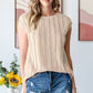 5948 Solid Textured Cap Sleeve Pullover Blouse 11D-T5948