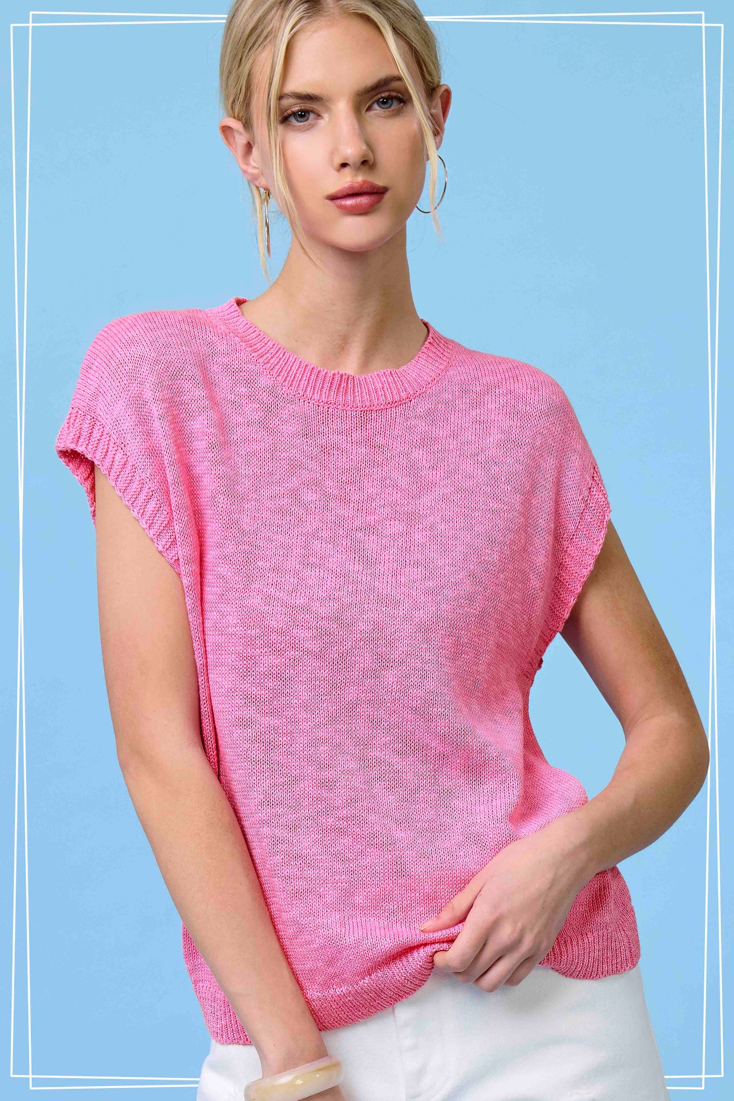 Outerwear Women’s Loose Fit Knit Sweater Vest JCS3598