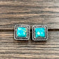 726401, 10mm Square Gemstone Stud Earrings