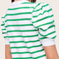 Shirts Women’s Lightweight Puff Short Sleeve Stripe Knit Top JCS3562