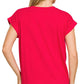 3381 Round Neck Folded Short Sleeve T-shirt CT3381Y