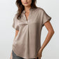 Drop Shoulder Blouse In Crinkle Satin