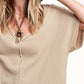 Loose Fit Gauze Fabric Short Sleeve Top HBT7624
