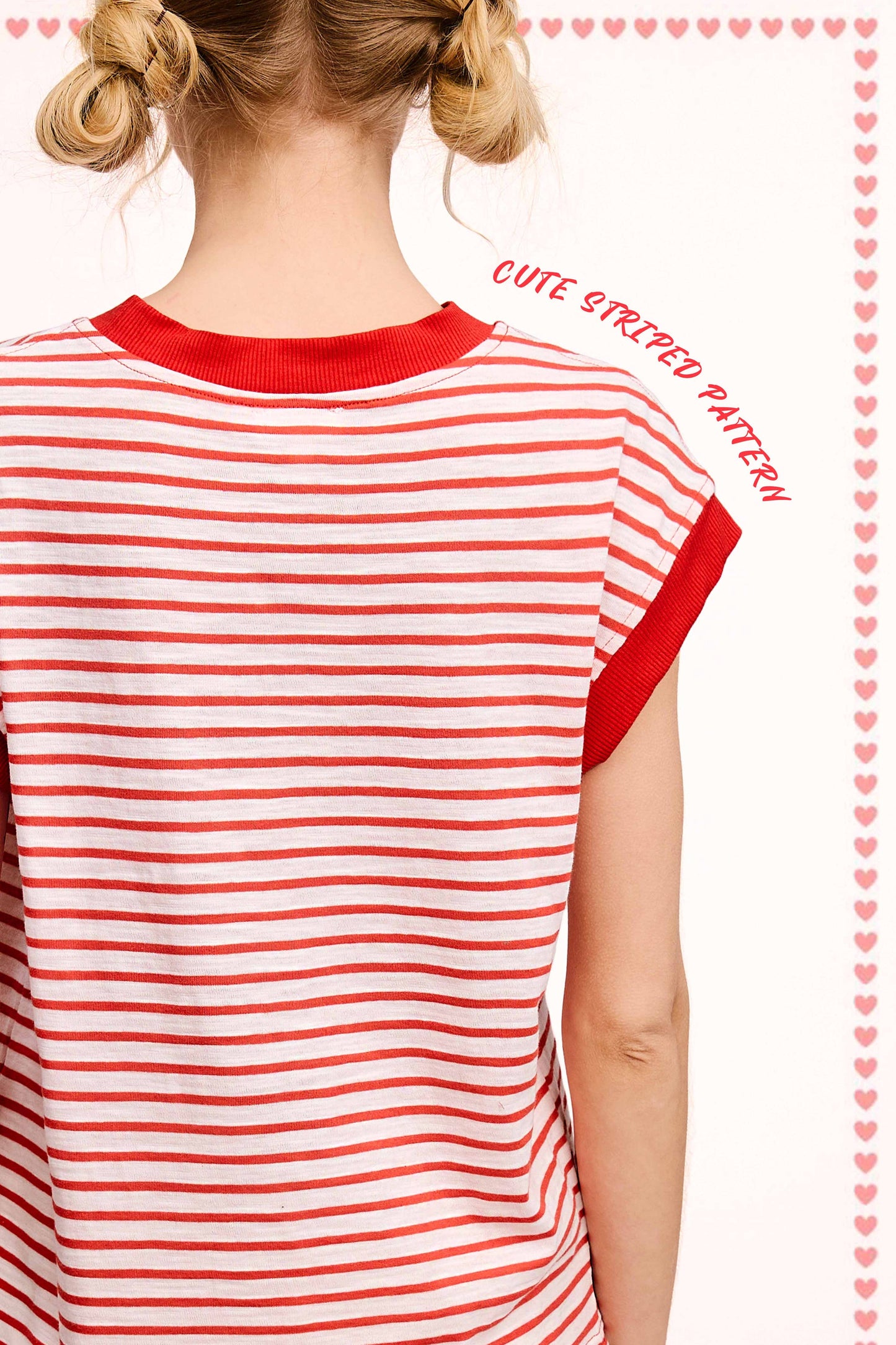 JDT7710 Shirts Women’s Nautical Cap Sleeve Striped Top 4th of july
