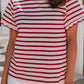 Shirts Women’s LDC Spring Scalloped Trim Round Neck Stripe T Shirt P219 P319