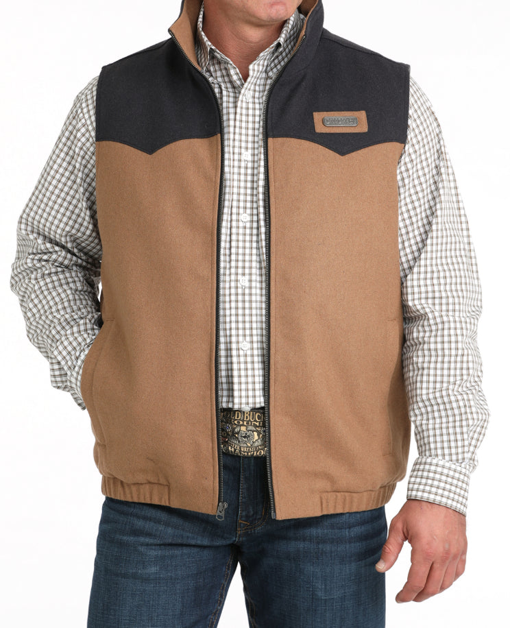 Men’s Cinch Wooly Vest brown/Black MWV1543014 Outerwear
