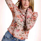 JDT7714-Semi Sheer Crew Neck Long Sleeve Mesh Layering Top