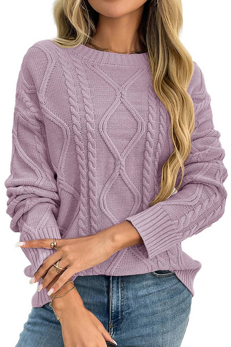 CWOSWL07714 VINTAGE CABLE KNIT SWEATER WOMENS Outerwear women’s